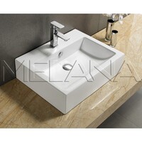 800-7005А (2046) Фигурный умывальник накладной прямоугольный 580х450х155 MELANA
