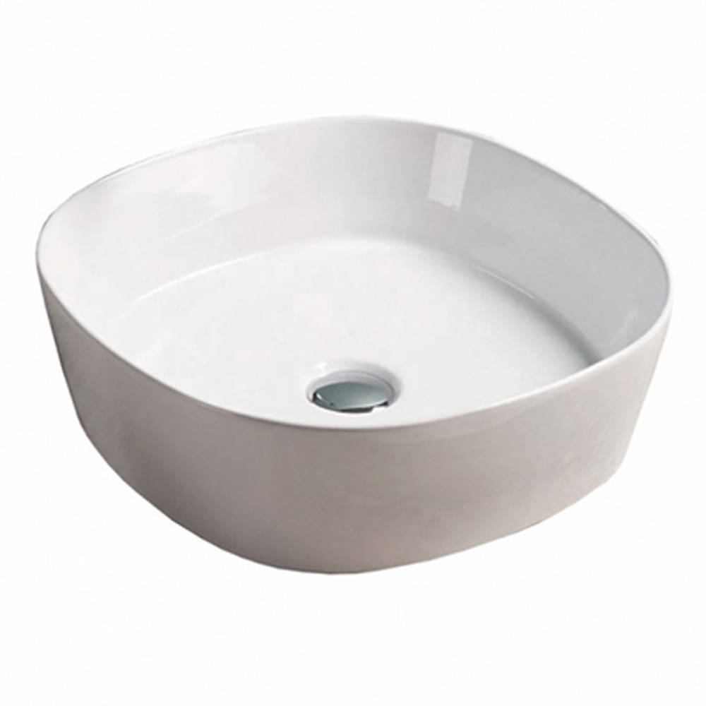 800-78107 Фигурный умывальник накладной квадратный с закругленными углами 440x440x140 MELANA