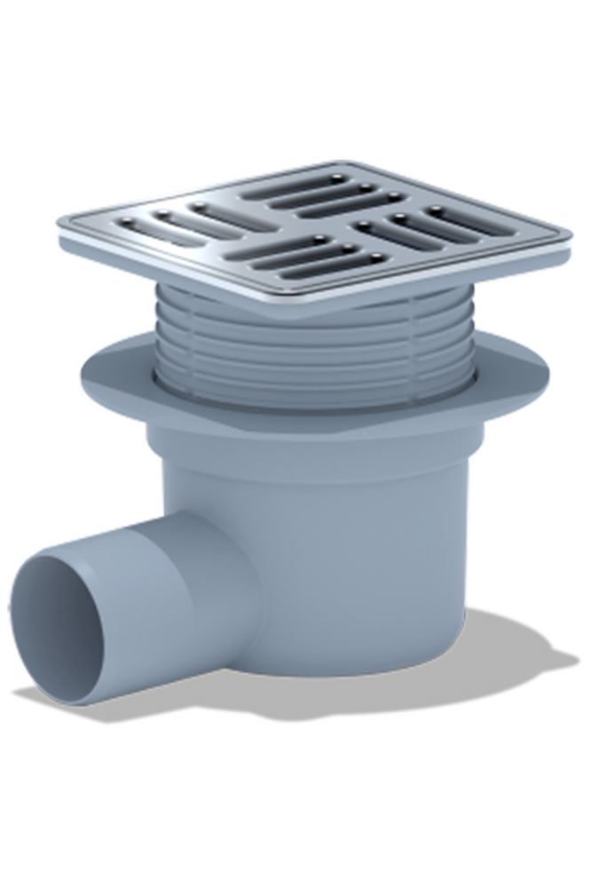 TA5614М Трап 50 горизонт с решеткой из нерж стали 15*15, рег