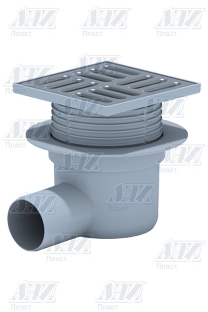 TQ5614М Трап 50 горизонт с решеткой нерж сталь сухой, рег