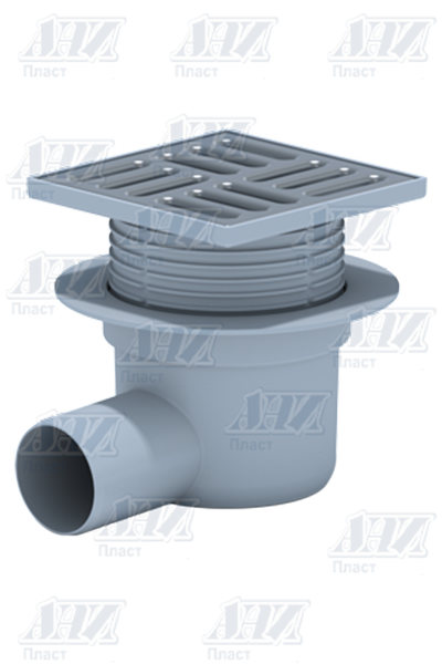 TQ5614М Трап 50 горизонт с решеткой нерж сталь сухой, рег