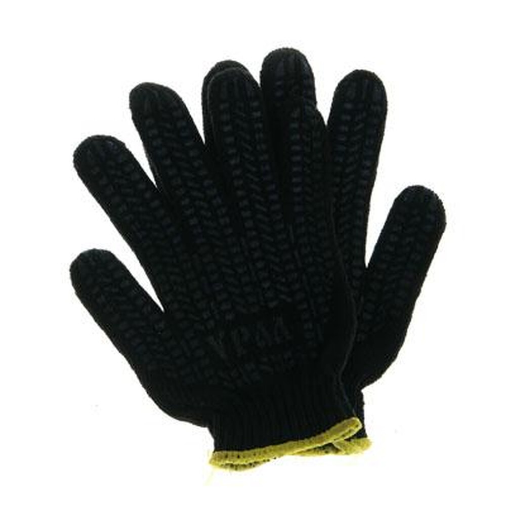 Перчатки вязанные ЛЮКС х/б с ПВХ напылением "Точка" 5 нитей (ЧЕРНЫЕ)