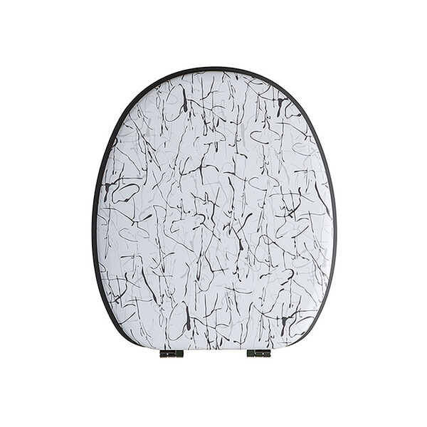 Сиденье д/унитаза МДФ/ МИКРОЛИФТ ОРИО КД-10м "Графит" (377х432мм ,  межосевое 90-175мм)