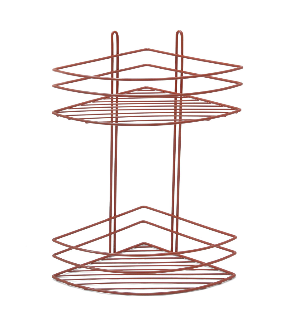 Полка угловая 2 яруса, овал, высокая 4894-2 СТК (красная) РОССИЯ