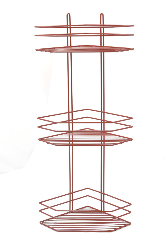 Полка угловая 3 яруса, трапеция, высокая 4895-3 СТК (красная) РОССИЯ