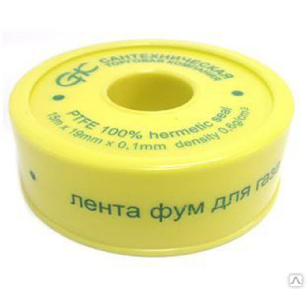 Фум-лента газ ПРОФ СТК/SANTREK AQUA 19мм х 15м ЖЕЛТАЯ