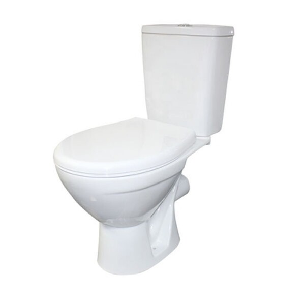 Унитаз-компакт Rosa "СОЛО" Люкс белый, 2-х режимная арматура, Микролифт, антивсплеск, прямой выпуск (г.Киров)