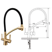 G4398-1 Cмеситель Кухня GAPPO d-35 с подключением фильтра питьевой воды (бронза/черный )