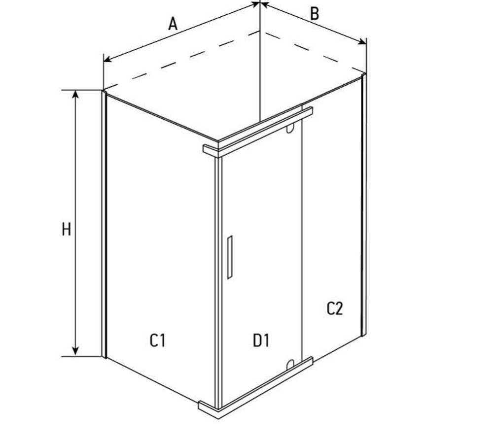 Душевое ограждение ERLIT ER10112H-C1 (120*90*200) стекло прозрачное 6 мм. 3к.