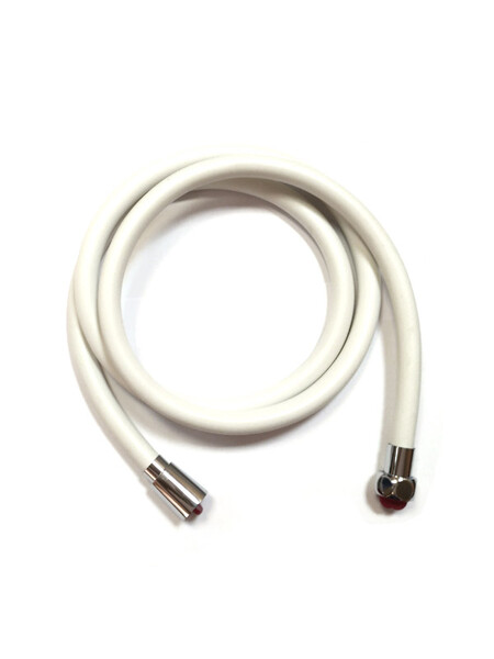 Шланг душевой имп/имп 1,5 м  SANTREK AQUA SB-03-150 PVC/ПВХ оплётка, латунные гайки, вращение 360гр, белый