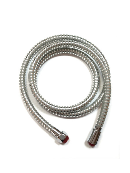 Шланг душевой имп/имп 1,5 м  SANTREK AQUA SB-04-150 PVC/ПВХ оплётка, латунные гайки, вращение 360гр, вставка-серебро