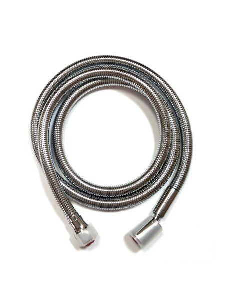 Шланг душевой имп/имп 1,5 м  SANTREK AQUA SB-07-150 растягивающийся в двойной оплетке, латунные гайки, вращение 360гр, внутренний шланг EPDM