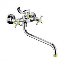 Смеситель Ванна Lemen 1/2 м/к КРЕСТ, зеленый (LD 2757G)