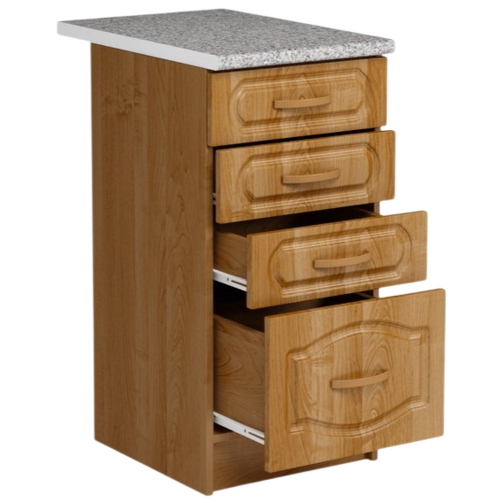 Рабочий стол 40 Ольха (4 ящика) фасад МДФ столешница цвет (ГРАНИТ) SANTREK HOME