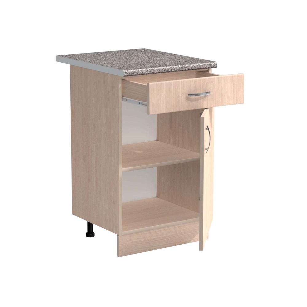 Рабочий стол 40 цвет Дуб млечный (1 ящик) столешница Гранит SANTREK HOME (ЛДСП)