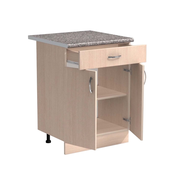 Рабочий стол 60 цвет Дуб млечный (1 ящик) столешница Гранит SANTREK HOME (ЛДСП)