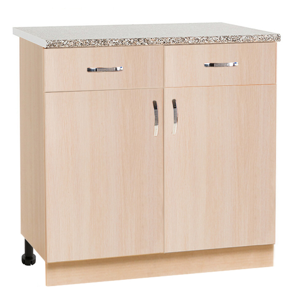 Рабочий стол 80 цвет Дуб млечный (2 ящика) столешница Гранит SANTREK HOME (ЛДСП)