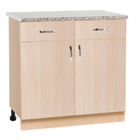 Рабочий стол 80 цвет Дуб млечный (2 ящика) столешница Гранит SANTREK HOME (ЛДСП)