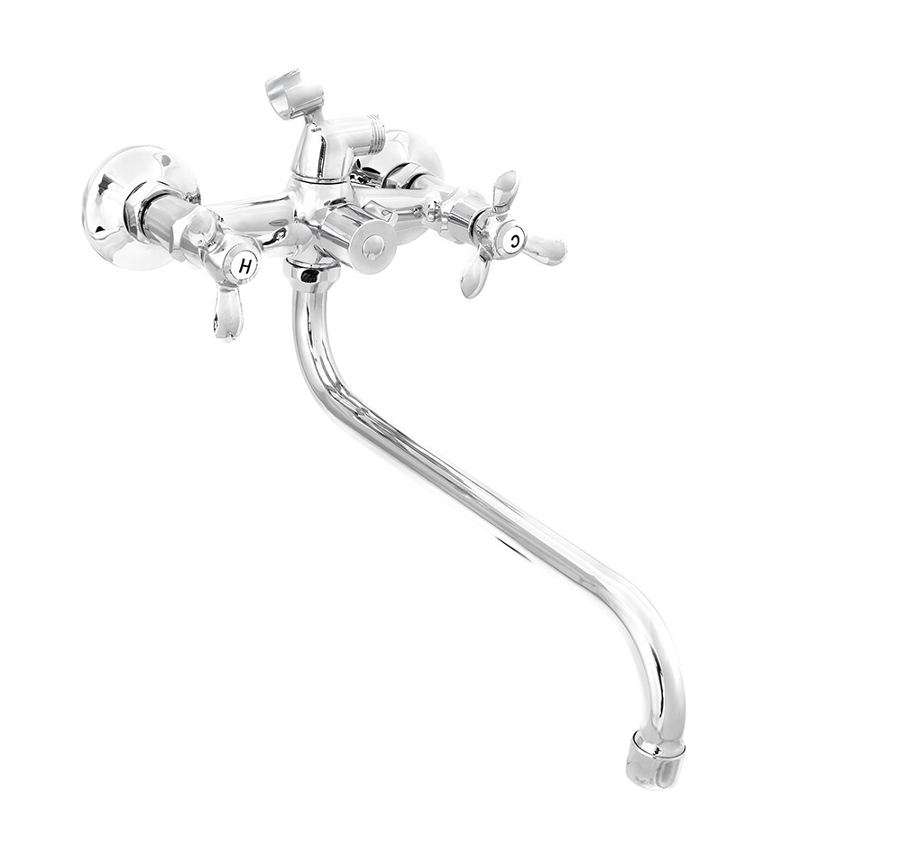 Смеситель Ванна DIABLO (рег.№377092) 1/2 м/к картридж. перекл. душа (430-R 49) 3-х лепестк. 