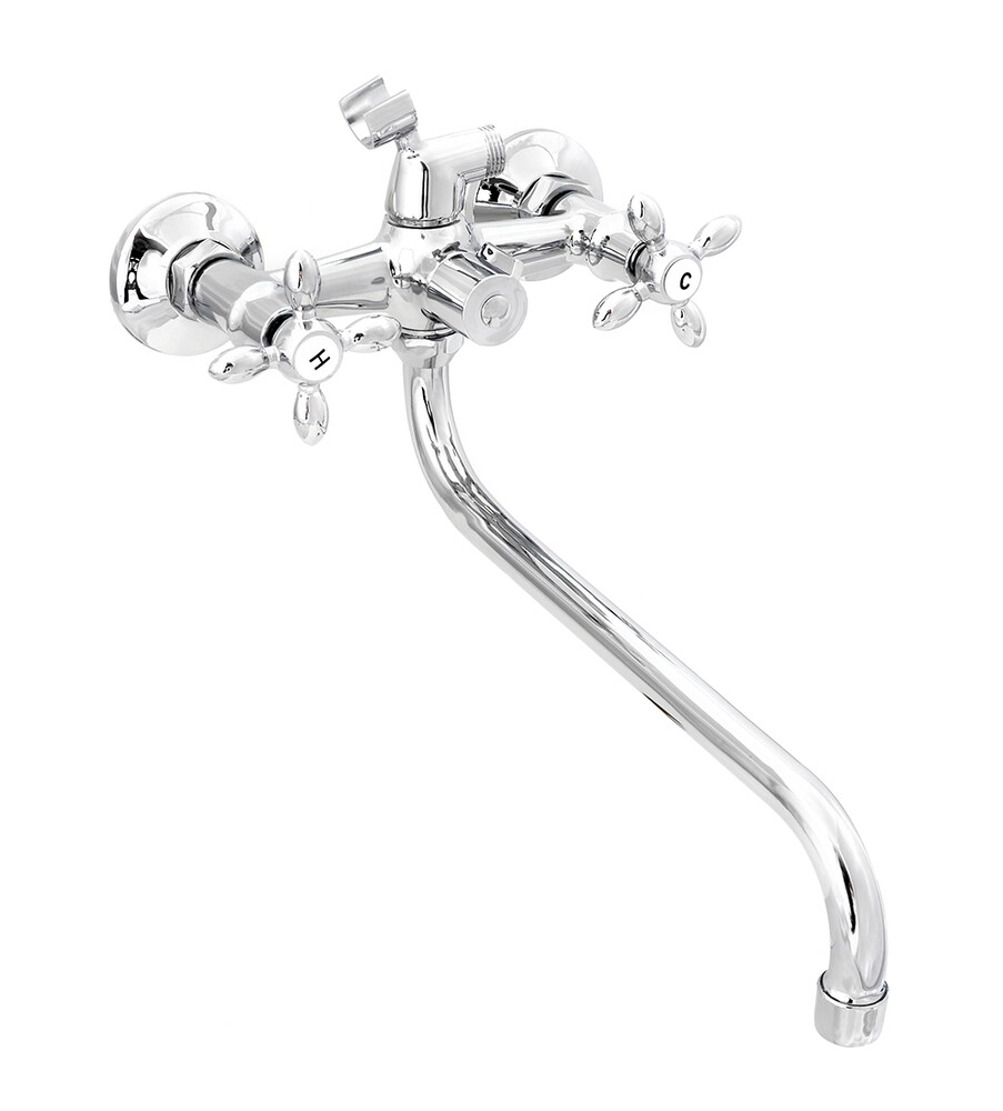 Смеситель Ванна DIABLO (рег.№377092) 1/2 м/к картридж. перекл. душа (430-R 82) Крест Капля 