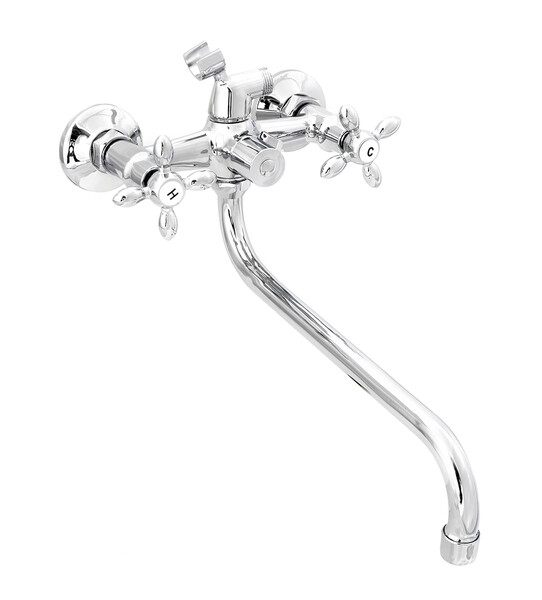 Смеситель Ванна DIABLO (рег.№377092) 1/2 м/к картридж. перекл. душа (430-R 82) Крест Капля 