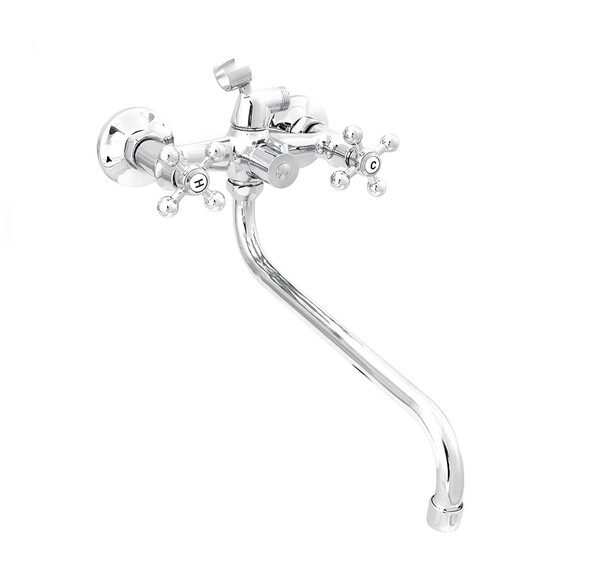 Смеситель Ванна DIABLO (рег.№377092) 1/2 м/к картридж. перекл. душа (430-LUX-K11) Крест Шар 