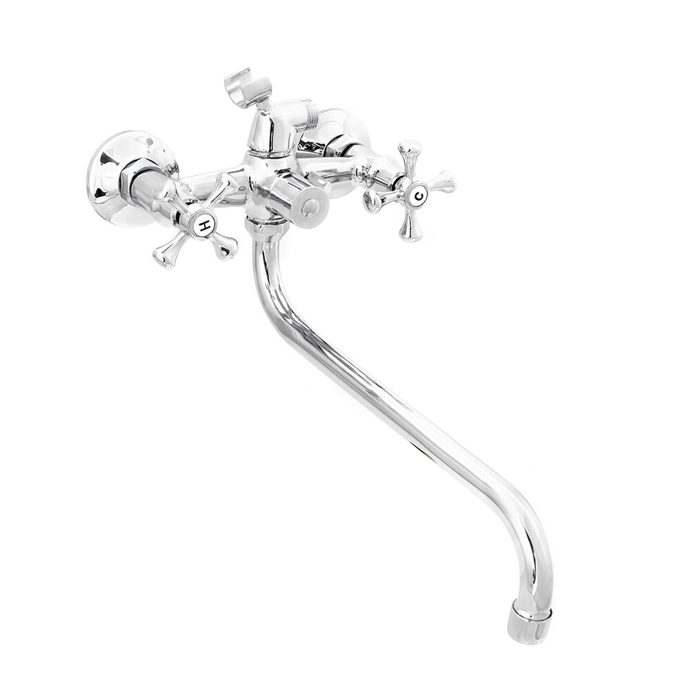 Смеситель Ванна DIABLO (рег.№377092) 1/2 м/к картридж. перекл. душа (430-LUX-K12) Крест 