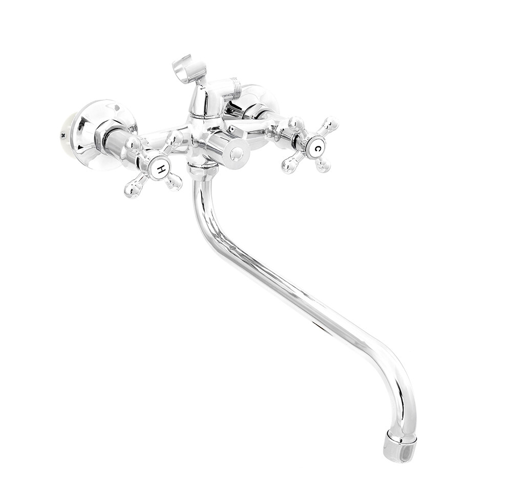 Смеситель Ванна DIABLO (рег.№377092) 1/2 м/к картридж. перекл. душа (430-LUX-K13) Крест Капля 