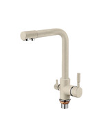 4055W-3 Смеситель Кухня LEDEME шар d-35 с вых для питьевой воды (МОЛОЧНЫЙ матовый)