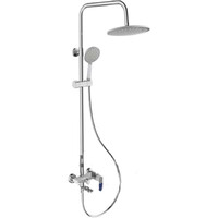 2434 Душевая система Frap, излив является переключателем на лейку (белый/хром) +6 цветных накладок