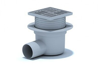 TA5614 Трап 50 горизонт с регул.решеткой из нерж стали 12*12