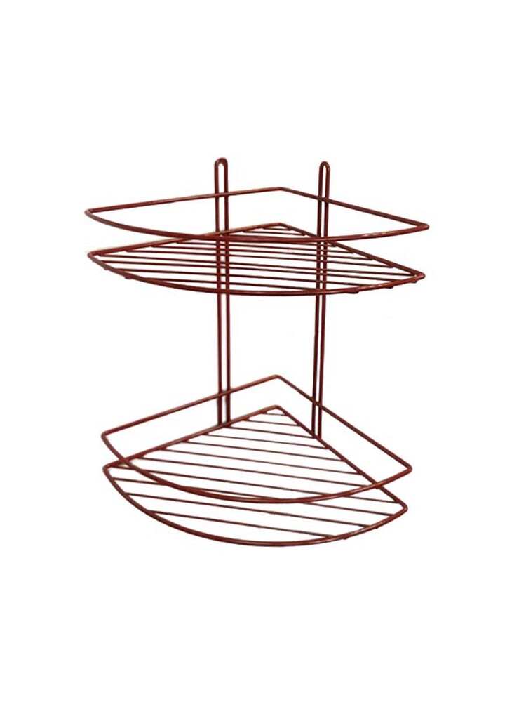 Полка угловая 2 яруса, овал 4893-2 СТК (красная) РОССИЯ