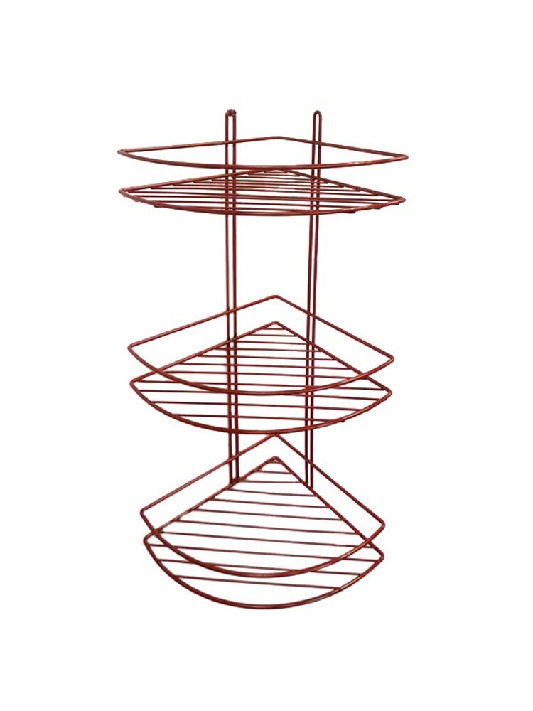 Полка угловая 3 яруса, овал 4893-3 СТК (красная) РОССИЯ