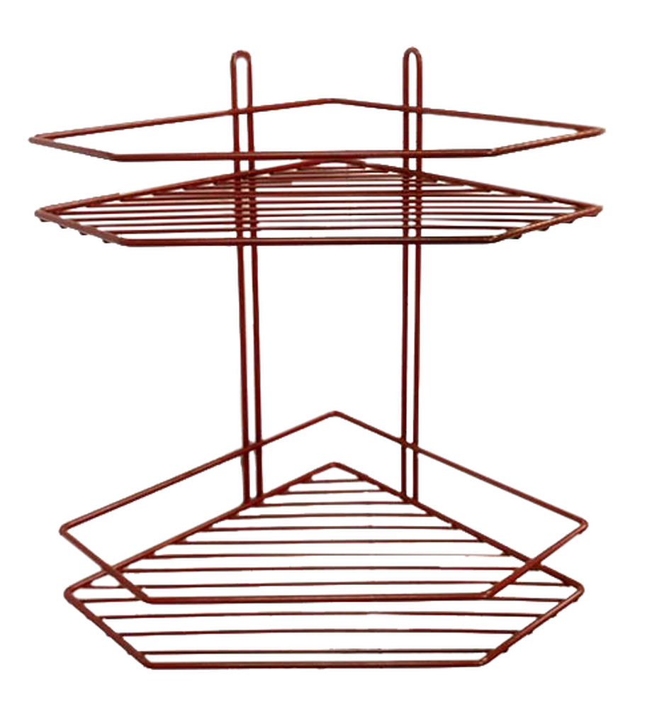 Полка угловая 2 яруса, трапеция 4896-2 СТК (красная) РОССИЯ