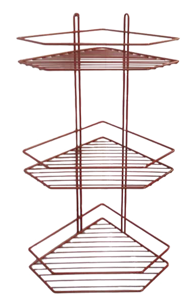 Полка угловая 3 яруса, трапеция 4896-3 СТК (красная) РОССИЯ