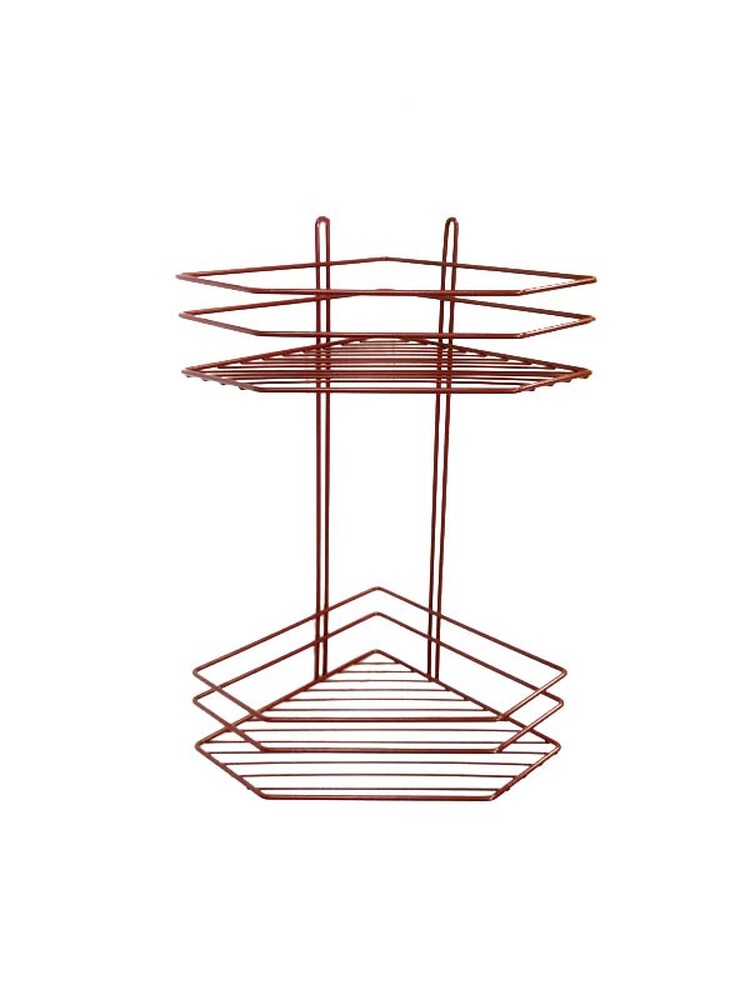 Полка угловая 2 яруса, трапеция, высокая 4895-2 СТК (красная) РОССИЯ