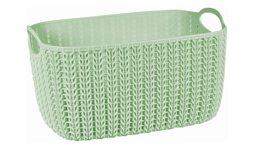 Корзинка "ВЯЗАНИЕ" 4л. Фисташковый 130х170х240мм ("М-пластика") (М 2380)