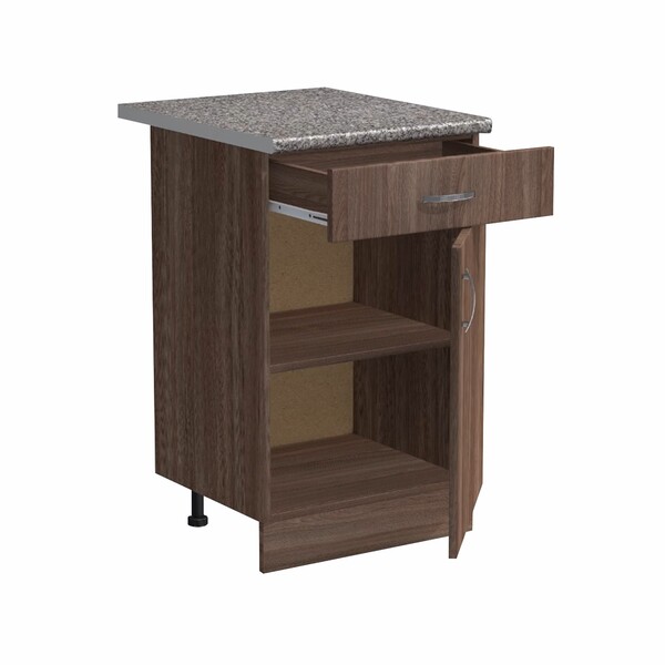 Рабочий стол 50 цвет Дуб темный (1 ящик) столешница Гранит SANTREK HOME (ЛДСП)