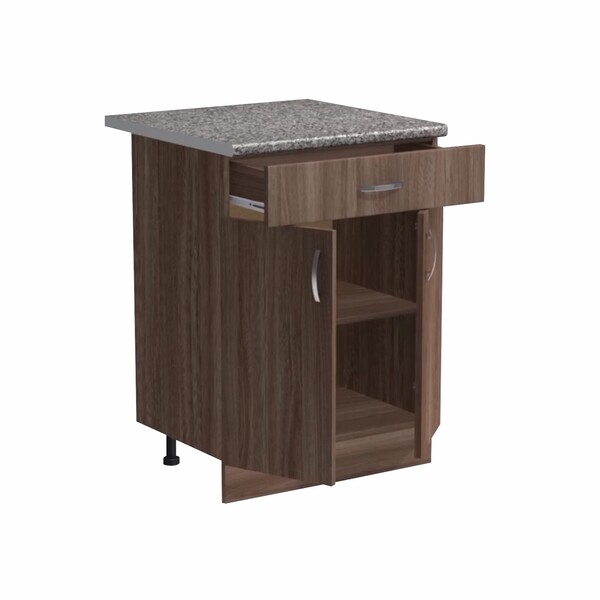 Рабочий стол 60 цвет Дуб темный (1 ящик) столешница Гранит SANTREK HOME (ЛДСП)