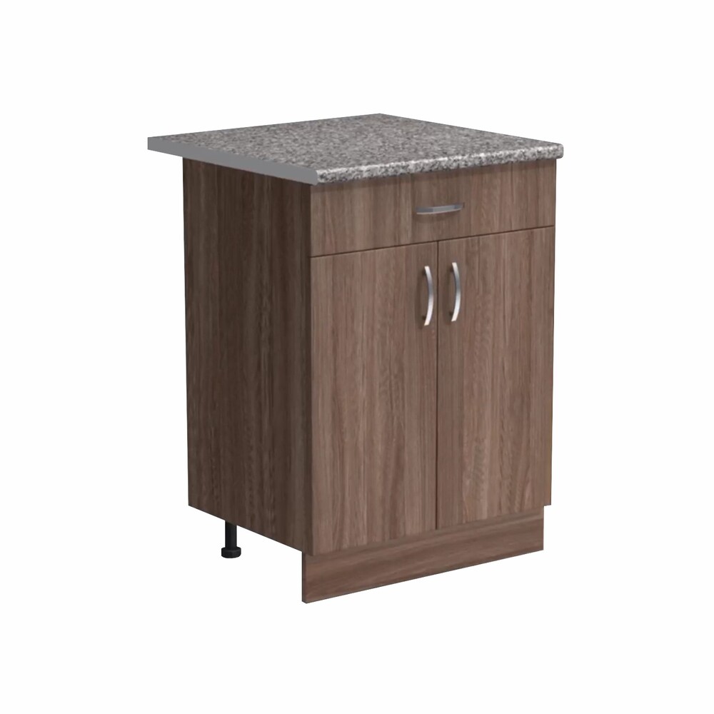 Рабочий стол 60 цвет Дуб темный (1 ящик) столешница Гранит SANTREK HOME (ЛДСП)