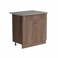 Рабочий стол 80 цвет Дуб темный (2 ящика) столешница Гранит SANTREK HOME (ЛДСП)