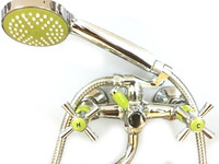 Смеситель Ванна Lemen 1/2 м/к КРЕСТ, зеленый (LD 2734G)