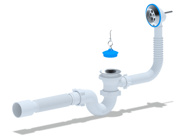 E155 Обвязка д/ванны АНИ Пласт 1 1/2"*40 с вып. и перел. с гофрой