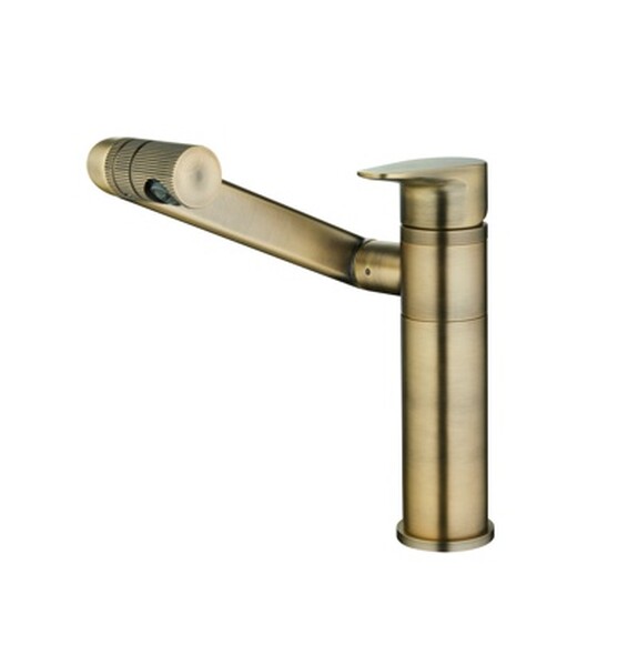 1055С-17 Смеситель Тюльпан LEDEME БРОНЗА шар, излив и аэратор вращаются на 360 