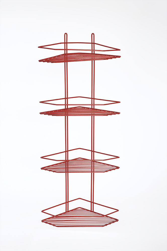 Полка угловая 4 яруса, трапеция 4896-4 СТК (красная) РОССИЯ