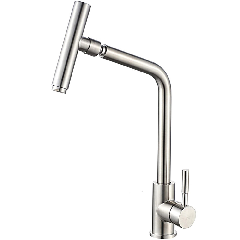 4998-5 Смеситель Кухня LEDEME d-35 НЕРЖАВЕЙКА излив вращается на 360град (сатин)