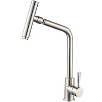 4998-5 Смеситель Кухня LEDEME d-35 НЕРЖАВЕЙКА излив вращается на 360град (сатин)