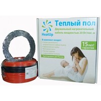 Нагревательный кабель HeatUp 200 Вт (комплект) В БЕТОННУЮ СТЯЖКУ, 10 метров на площадь 1,3м