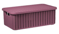 Коробка ВЯЗАНИЕ 6л с крышкой Пурпурный (12,5х19,5х35см) ("М-пластика")(М 2370)