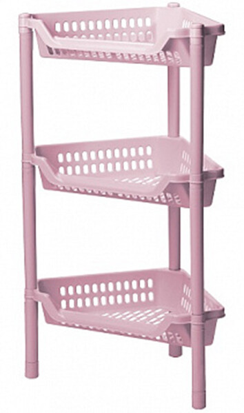 Полка угловая ЕВРО 3 секц, Чайная Роза 38,5х26,5х68 ("М-пластика") (М 2756)